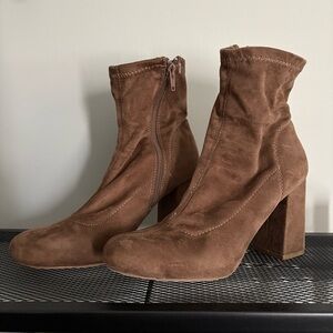MIA Tan Suede Heeled Boots